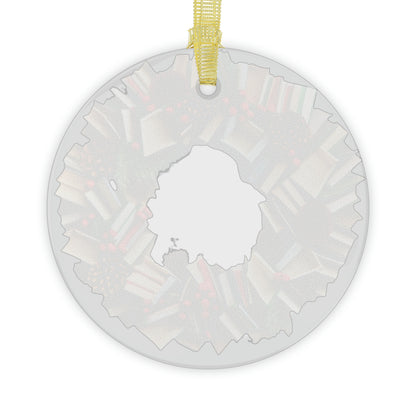 Holiday Book Wreath: Festive Literary Book Lover & Christmas Pinecone Arrangement - Glass Ornaments