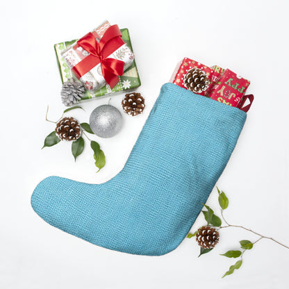 Bright Aqua Teal: Denim-Inspired Refreshing Blue Summer Fabric - Christmas Stockings