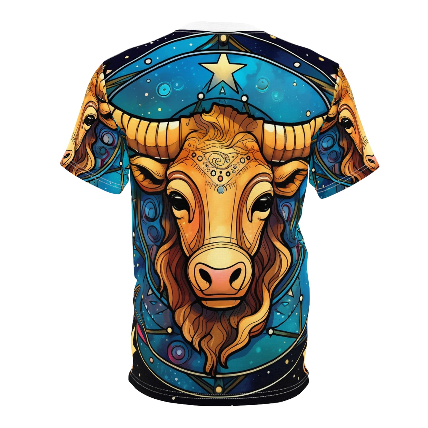 Tauro Constelación Signo del Zodíaco Astrología Arte Cósmico - Camiseta unisex cortada y cosida (AOP) 