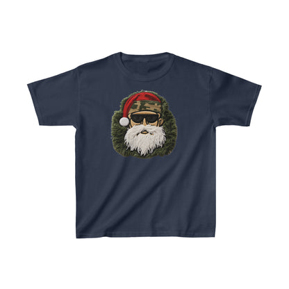 Camo Santa Chenille Patch - Military Christmas Decor - Marine Badge - Kids Heavy Cotton™ Tee