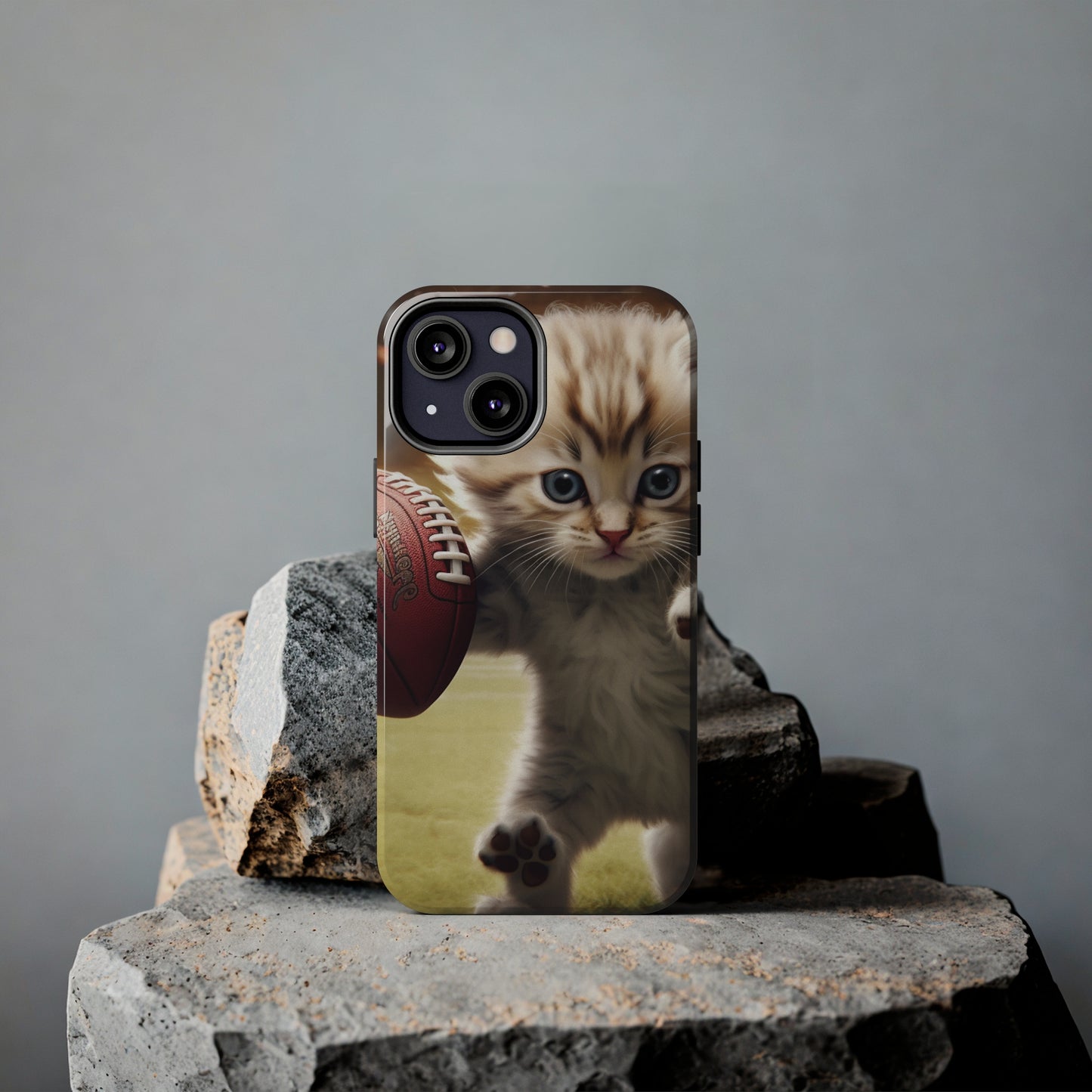 Football Kitty Fantasy: Feline Cat American Sport Quarterback - Tough Phone Cases