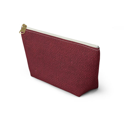 Seamless Texture - Maroon/Burgundy Denim-Inspired Fabric - Accessory Pouch w T-bottom