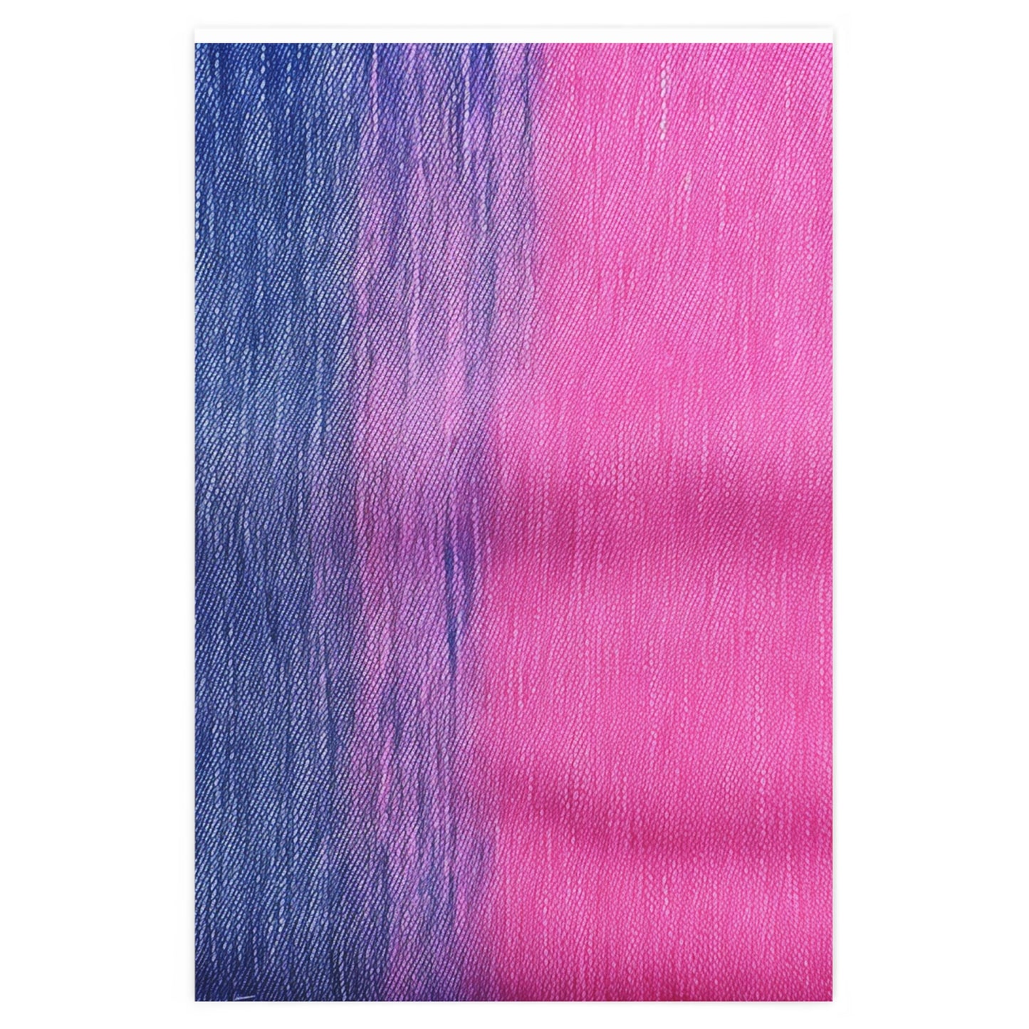 Dual Delight: Half-and-Half Pink & Blue Denim Daydream - Wrapping Paper