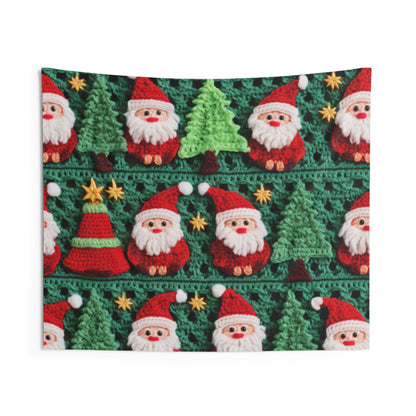 Santa Claus Crochet Pattern, Christmas Design, Festive Holiday Decor, Father Christmas Motif. Perfect for Yuletide Celebration - Indoor Wall Tapestries