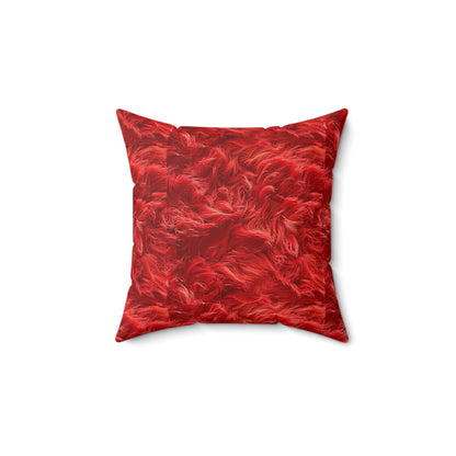 Fuzzy Infinity Pillow Red, Stylish Gift, Spun Polyester Square Pillow