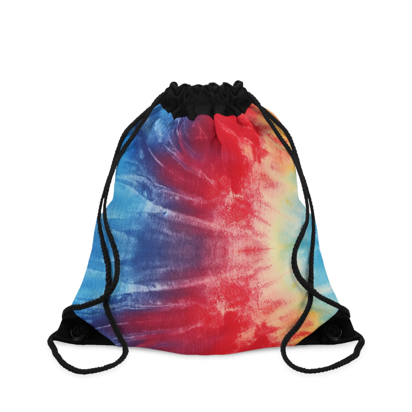 Rainbow Tie-Dye Denim: Vibrant Multi-Color, Fabric Design Spectacle - Drawstring Bag