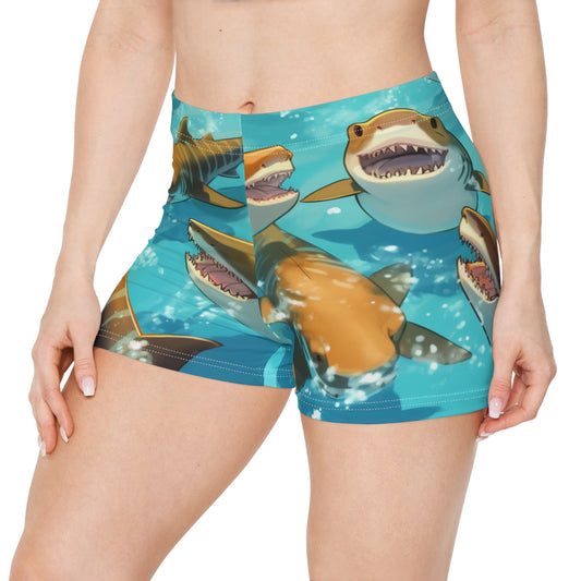 Tiger Shark: Ocean Marine Wildlife - Underwater - Women's Shorts (AOP)