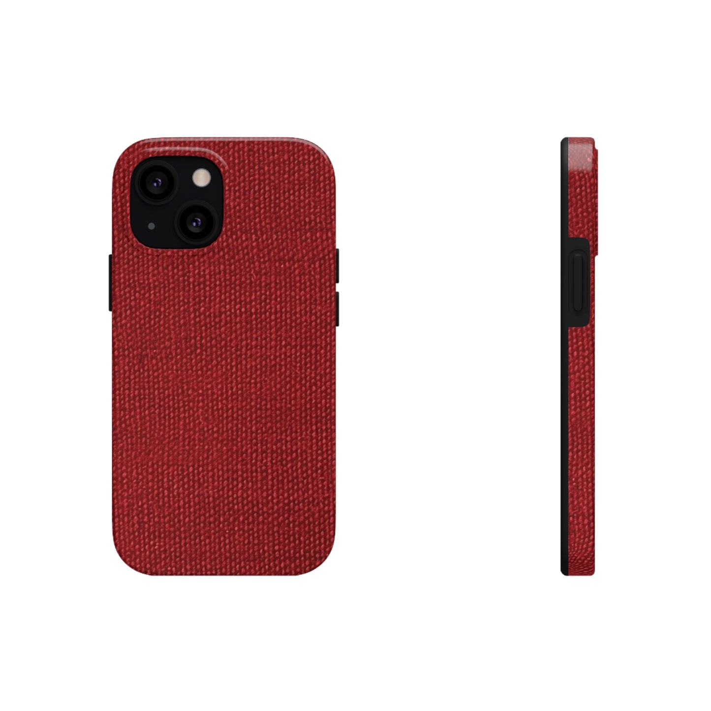 Bold Ruby Red: Denim-Inspired, Passionate Fabric Style - Tough Phone Cases