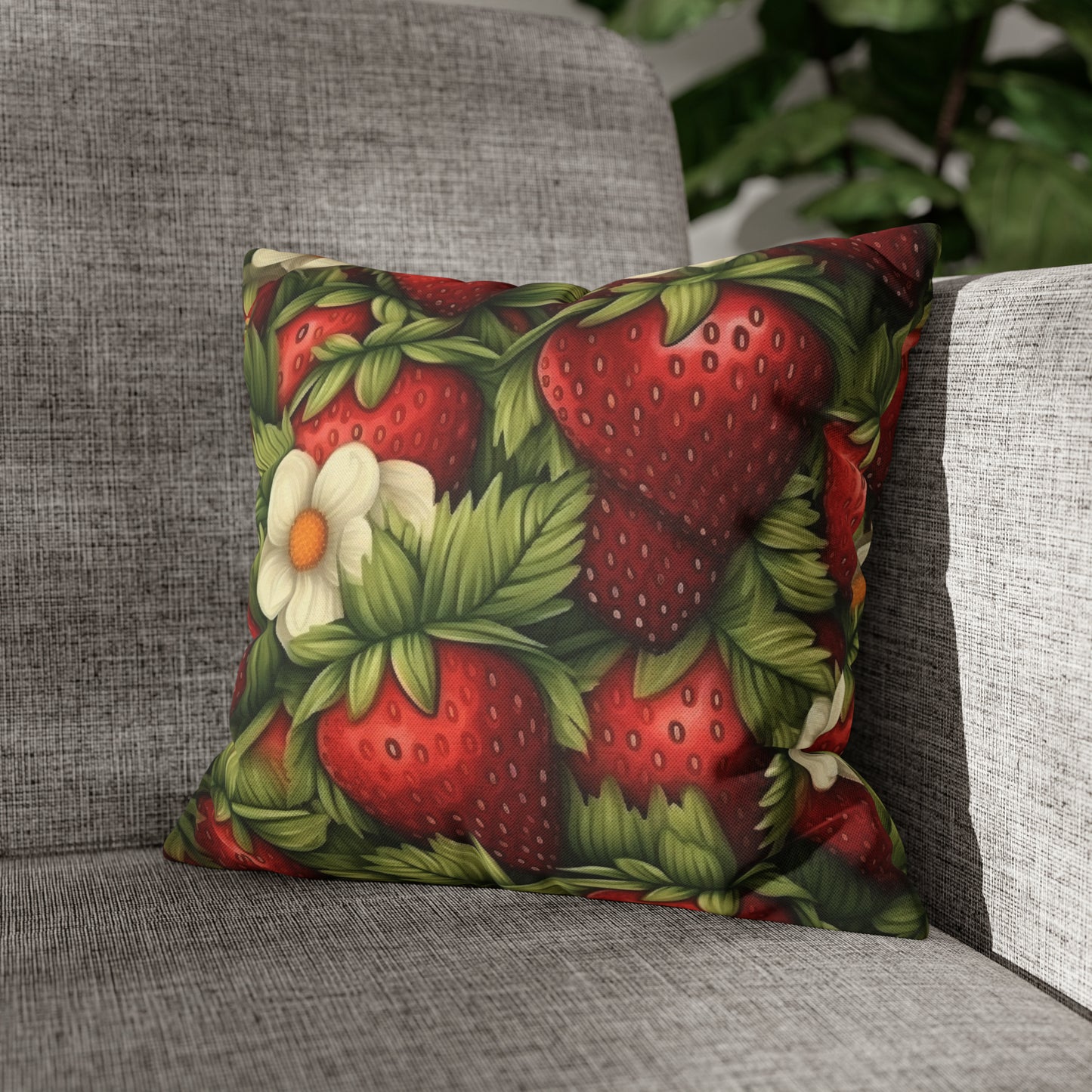 Strawberry Euphoria: The Ultimate Guide to Celebrating Life's Sweetest BerrySpun Polyester Square Pillow Case