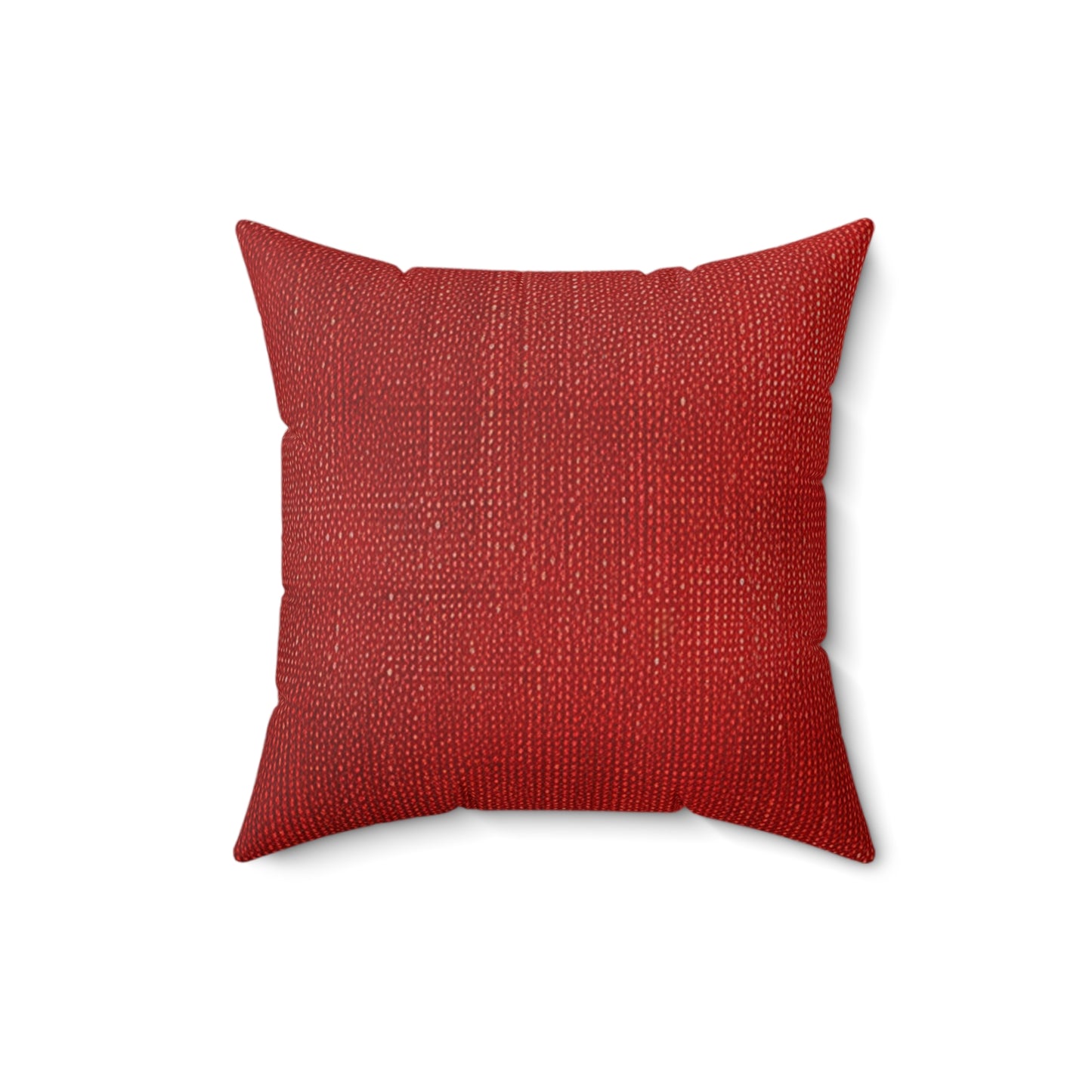 Juicy Red Berry Blast: Denim Fabric Inspired Design - Spun Polyester Square Pillow