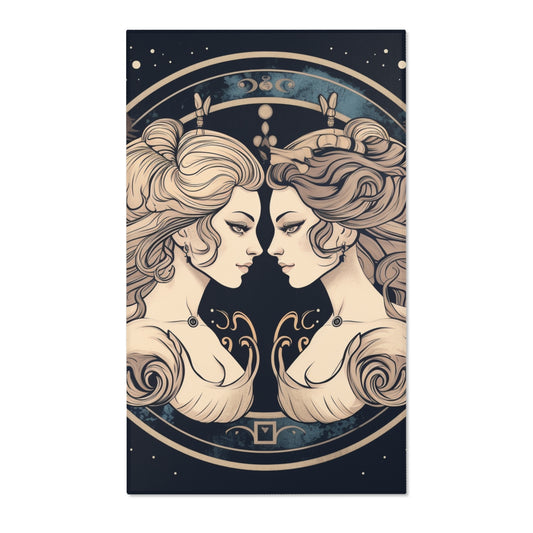 Duality of Gemini - Expressive Twins Zodiac Astrology - Area Rugs