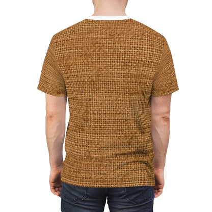 Brown Light Chocolate: Denim-Inspired Elegant Fabric - Unisex Cut & Sew Tee (AOP)