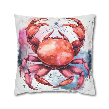 Cancer Star Sign - Elegant Zodiac Astrology Spun Polyester Square Pillow Case