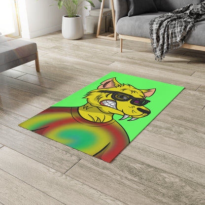 Wolve Cyborg Tie Dye Wolf Shirt Yellow Fur Cool Sun Glasses Dobby Rug