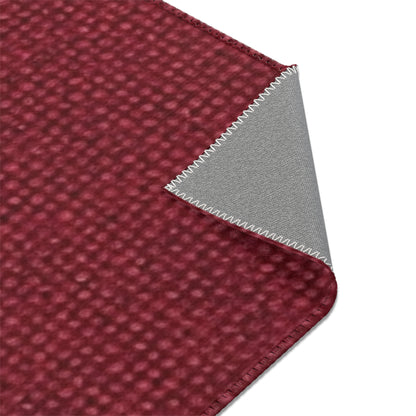 Seamless Texture - Maroon/Burgundy Denim-Inspired Fabric - Area Rugs