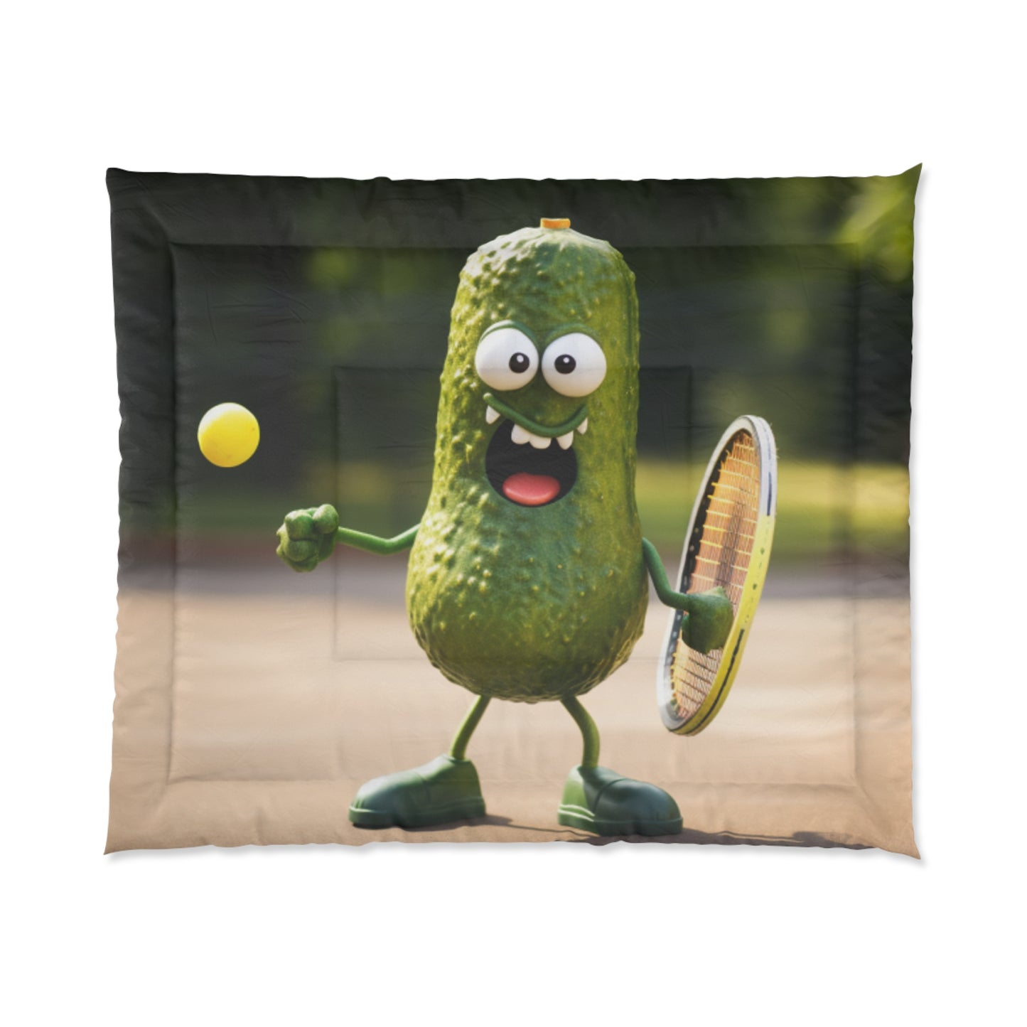 Pickle jugando Pickleball: saque, remo, juego - Deporte de cancha - Cama Colcha 