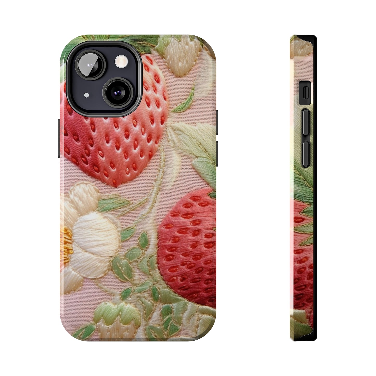 Red Berry Strawberries - Embroid Fruit - Healthy Crop Feast Food Design - Tough Phone Cases