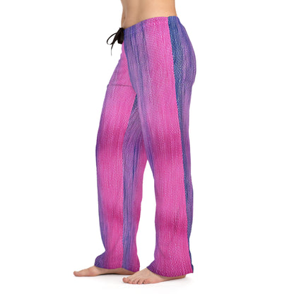 Dual Delight: Daydream de mezclilla mitad rosa y azul - Pantalones de pijama para mujer (AOP) 