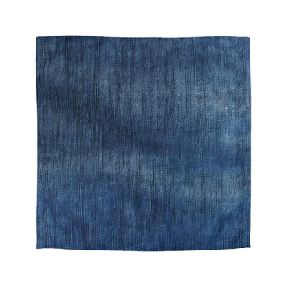 Indigo Splash: Ensueño de mezclilla lavada en azul profundo - Funda nórdica de microfibra 