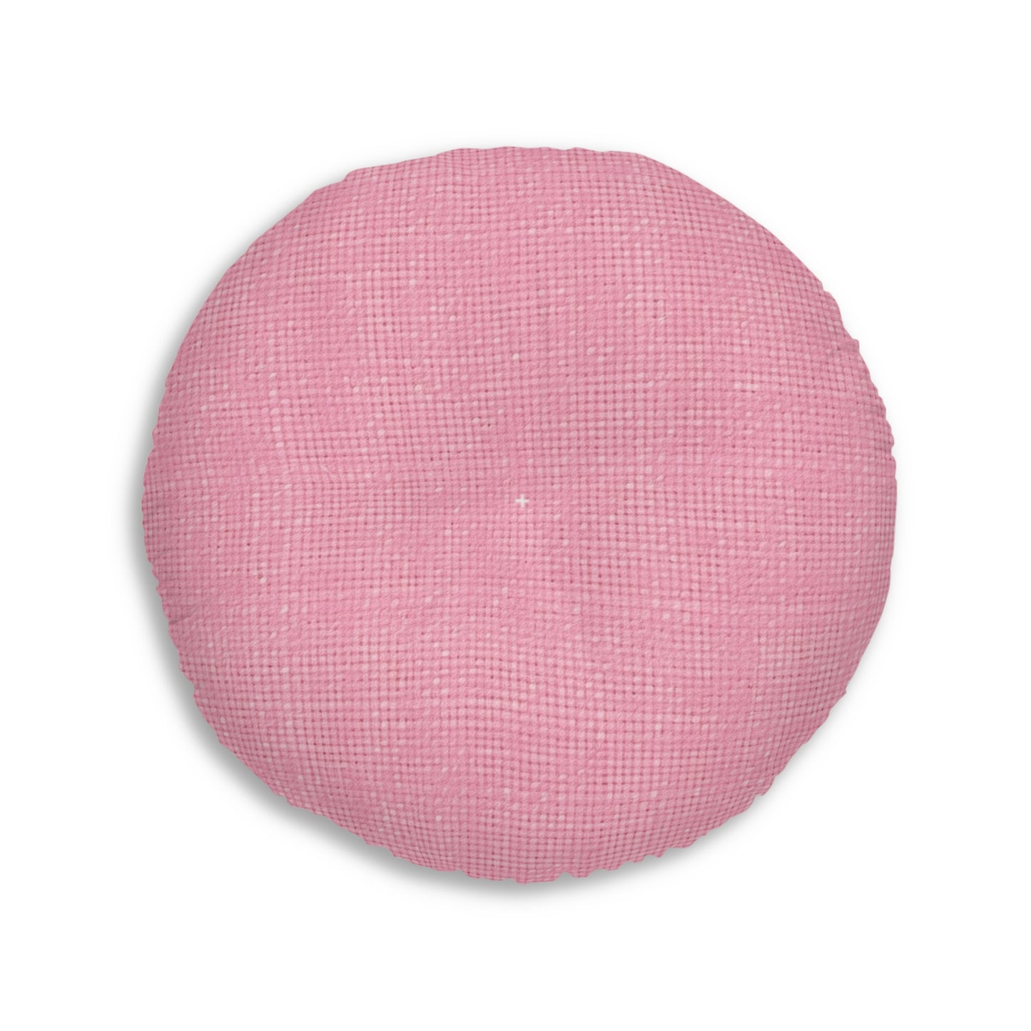 Pastel Rose Pink: Denim-Inspired, Refreshing Fabric Design - Tufted Floor Pillow, Round