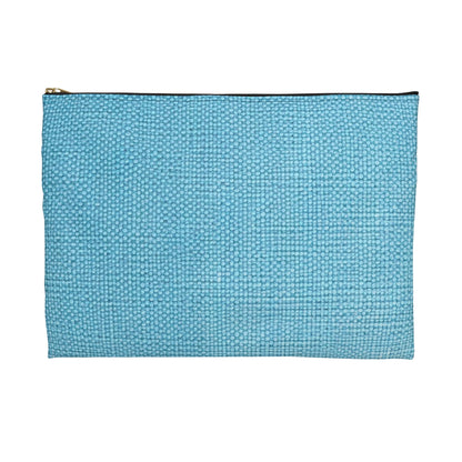 Bright Aqua Teal: Denim-Inspired Refreshing Blue Summer Fabric - Accessory Pouch