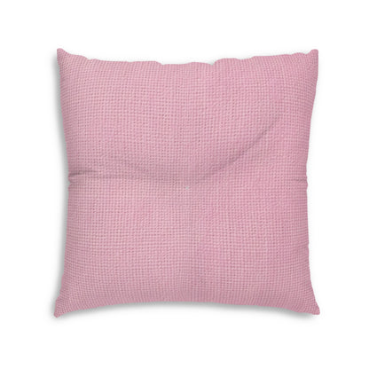 Blushing Garment Dye Pink: tela de tonos suaves, inspirada en la mezclilla - Almohada de piso capitoné, cuadrada