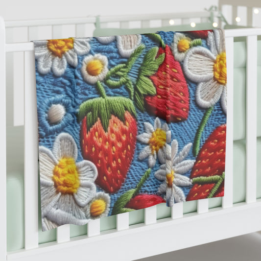 Orchard Berries: Juicy Sweetness from Nature's Garden - Fresh Strawberry Elegance - Baby Swaddle Blanket