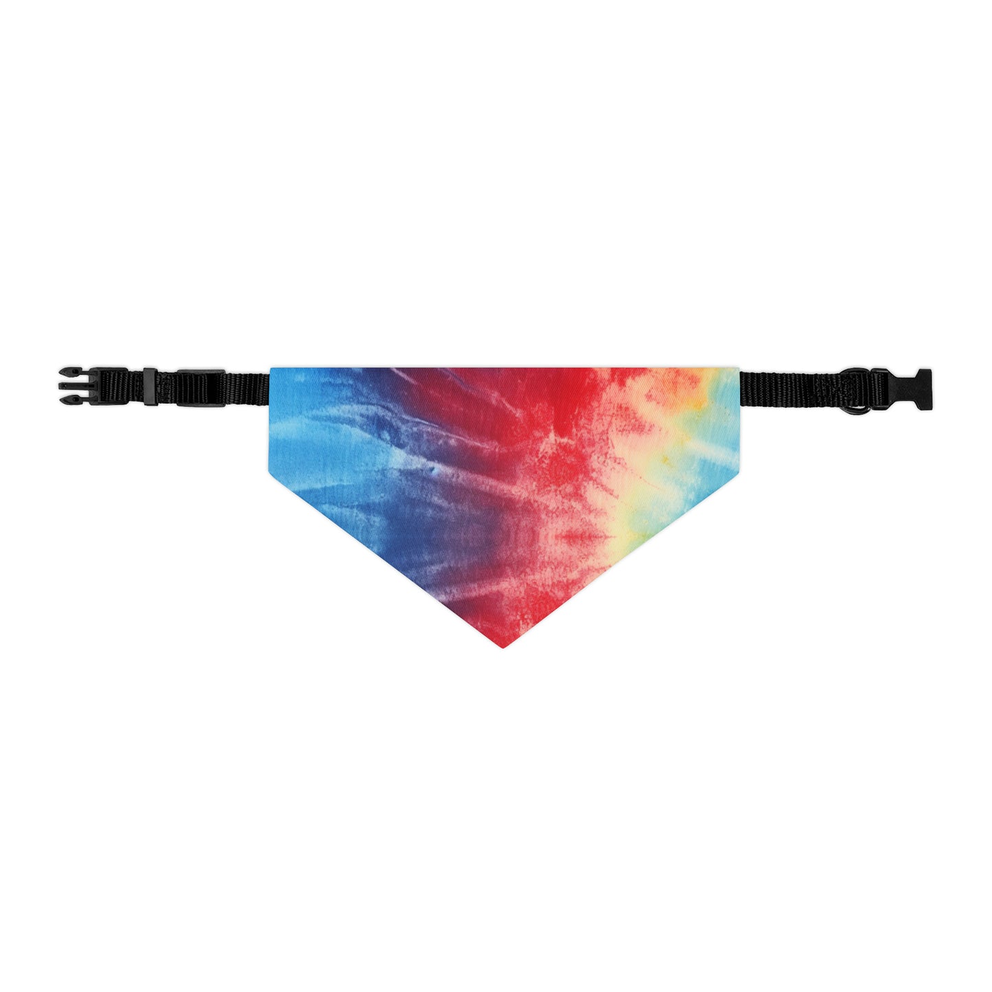 Rainbow Tie-Dye Denim: Vibrant Multi-Color, Fabric Design Spectacle - Dog & Pet Bandana Collar