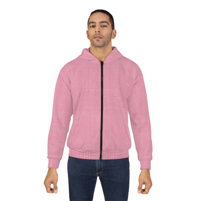 Pastel Rose Pink: Denim-Inspired, Refreshing Fabric Design - Unisex Zip Hoodie (AOP)