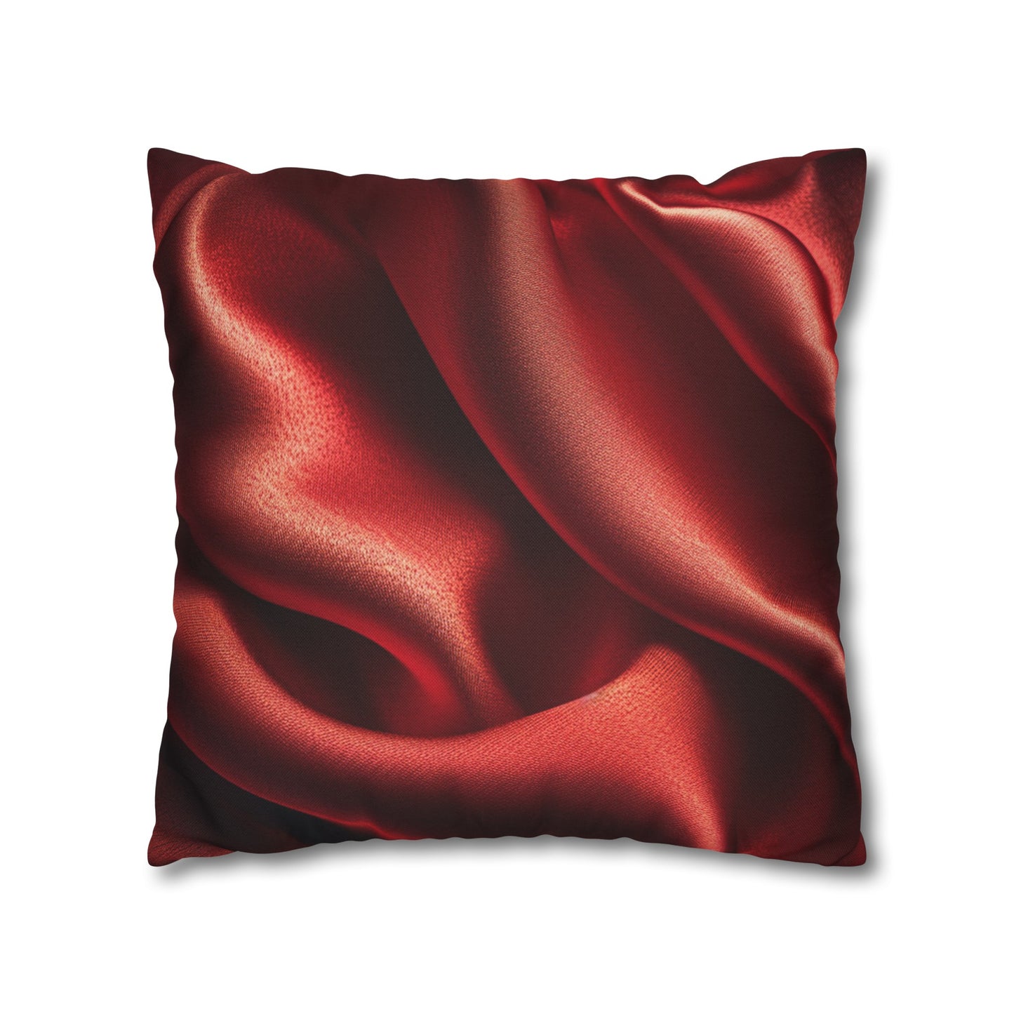 Red Silk, Spun Polyester Square Pillowcase