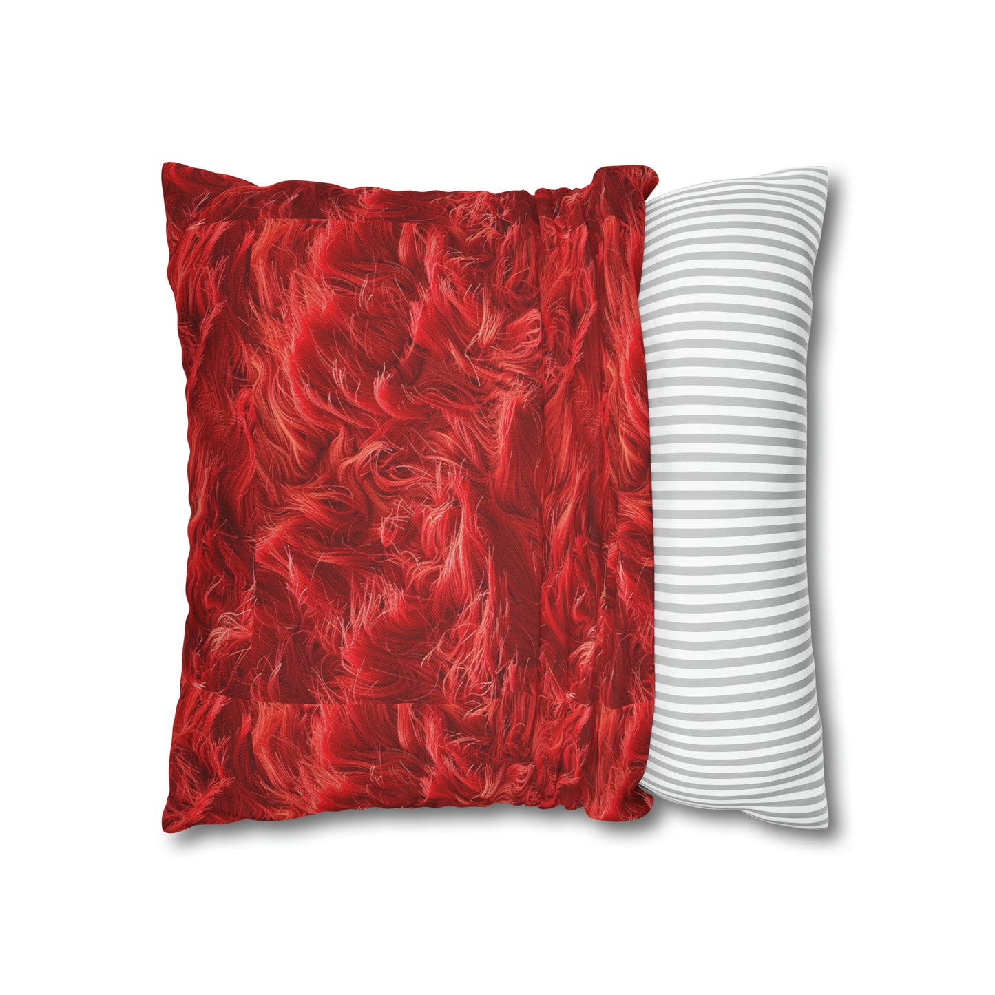 Fuzzy Infinity Case Red, Stylish Gift, Spun Polyester Square Pillowcase