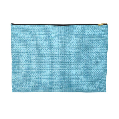 Bright Aqua Teal: Denim-Inspired Refreshing Blue Summer Fabric - Accessory Pouch