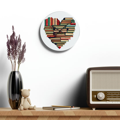 Book Read Heart - Acrylic Wall Clock