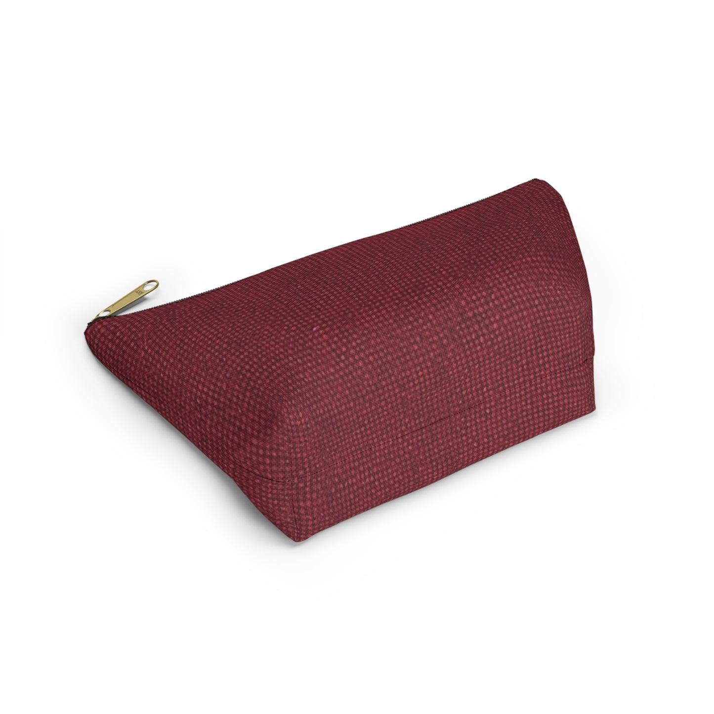 Seamless Texture - Maroon/Burgundy Denim-Inspired Fabric - Accessory Pouch w T-bottom