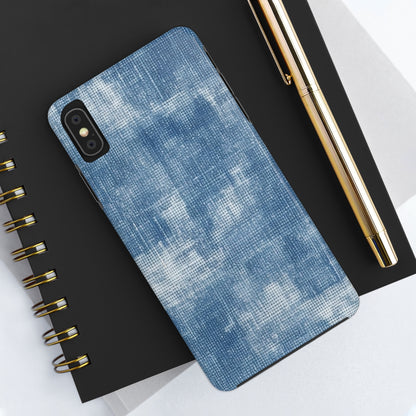 Faded Blue Washed-Out: Denim-Inspired, Style Fabric - Tough Phone Cases