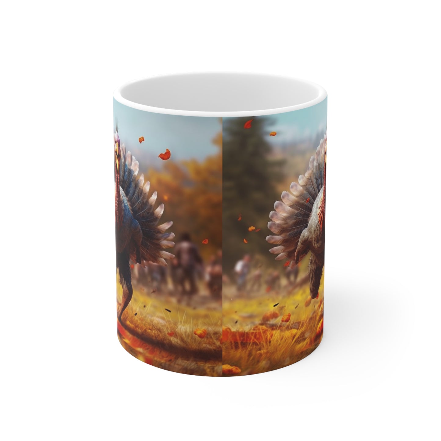 Thanksgiving Trot Turkey Run Athlete Sprint Racer Holiday Feast Dinner - Ceramic Mug 11oz