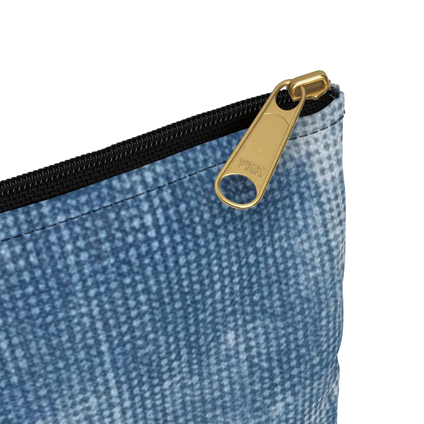 Faded Blue Washed-Out: Denim-Inspired, Style Fabric - Accessory Pouch