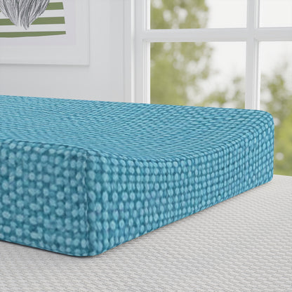 Bright Aqua Teal: Denim-Inspired Refreshing Blue Summer Fabric - Baby Changing Pad Cover