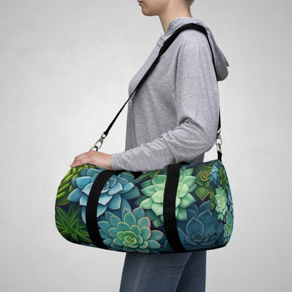 Minimalist Succulent Array - Vibrant Botanical Pattern Duffel Bag