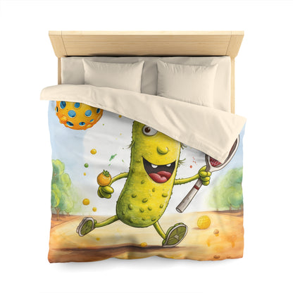 Pickleball Play: Pickle Sport Action Game, Fast Dink Ball - Microfiber Duvet Cover