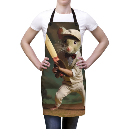 Mouse Cricket Batting, Wicket, Ball Hitting Stump, Howzat Moment - Apron (AOP)