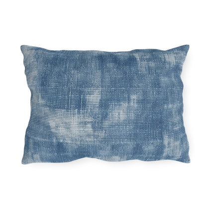 Azul descolorido descolorido: tela con estilo inspirada en la mezclilla - Almohadas para exteriores