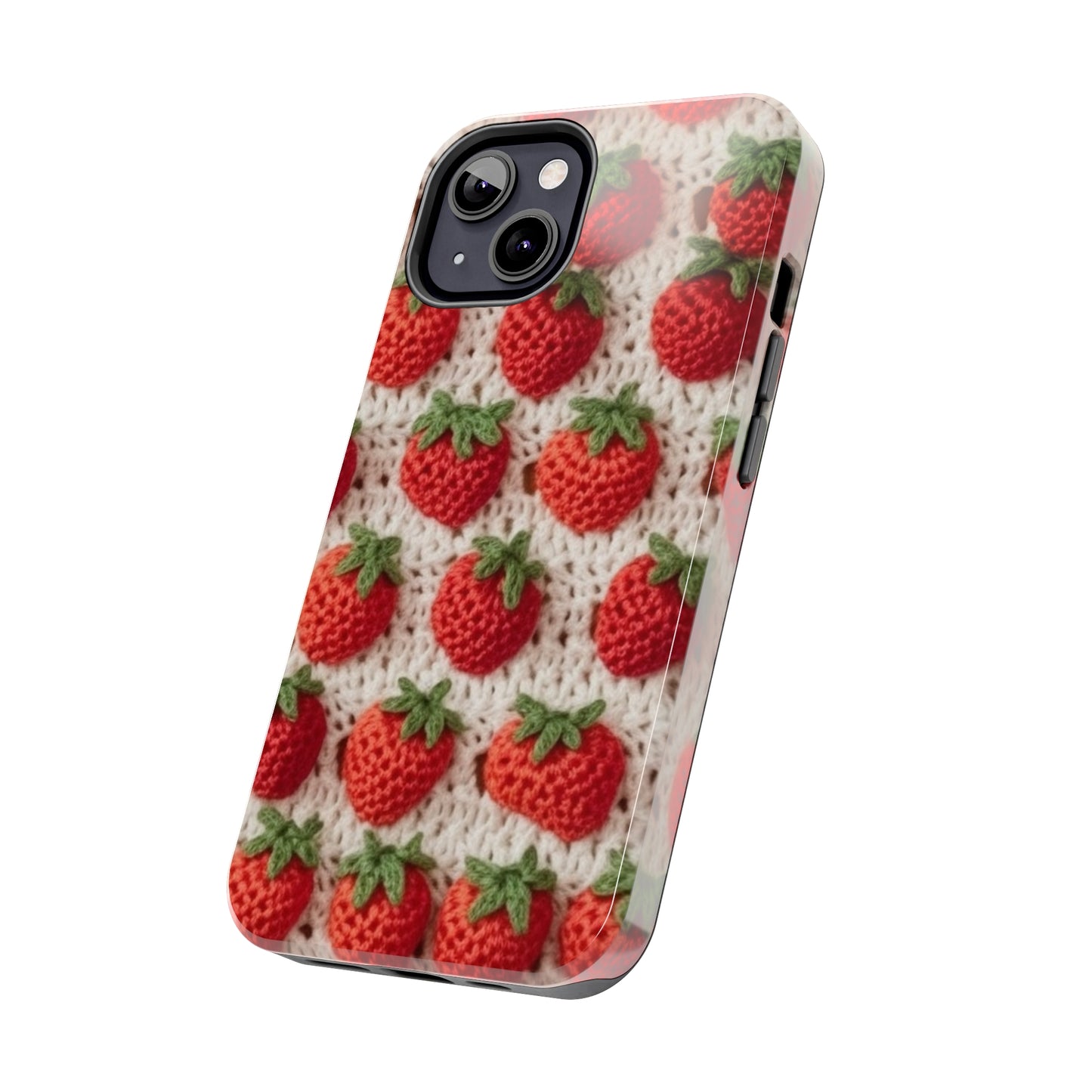 Strawberry Traditional Japanese, Crochet Craft, Fruit Design, Red Berry Pattern - Tough Phone Cases