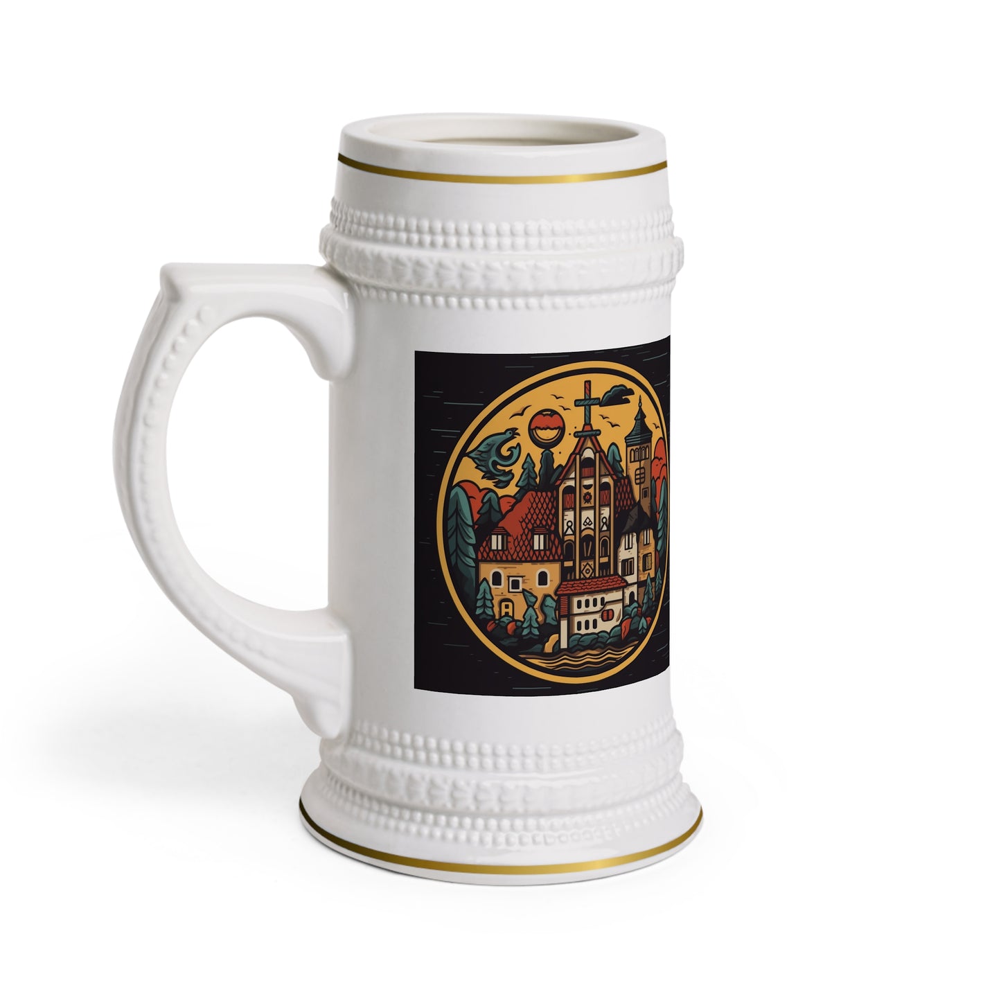 Historic German Style Crest Beer Stein Mug - Deutschland Inspired Mug - Beer Stein