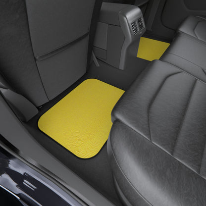 Sunshine Yellow Lemon: Denim-Inspired, Cheerful Fabric - Car Mats (Set of 4)