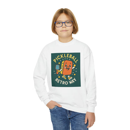 Retro Pickleball - Sport Gift - Youth Crewneck Sweatshirt