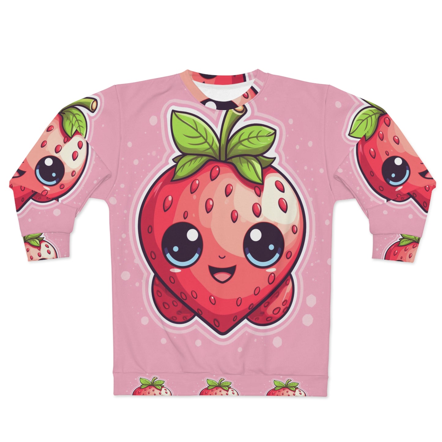 Kawaii Strawberry Adventure - Anime Classic Traditional Japanese Fruit - Otaku Artwork - Sudadera unisex (AOP) 