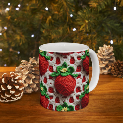 Strawberry Crochet Pattern - Amigurumi Strawberries - Fruit Design for Home and Gifts - Ceramic Mug 11oz