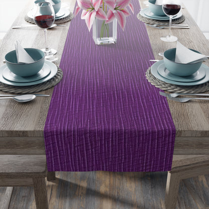 Violet/Plum/Purple: Denim-Inspired Luxurious Fabric - Table Runner (Cotton, Poly)