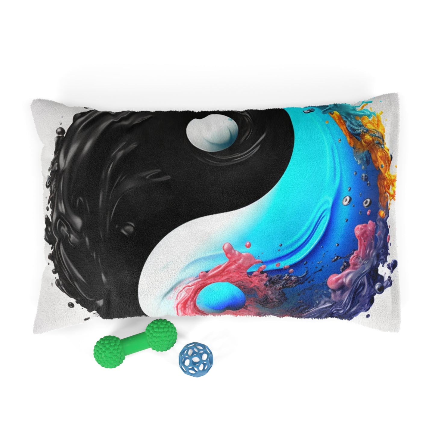 Yin Yang Symbol, Colorful Paint Style - Artistic Decor - Pet Bed